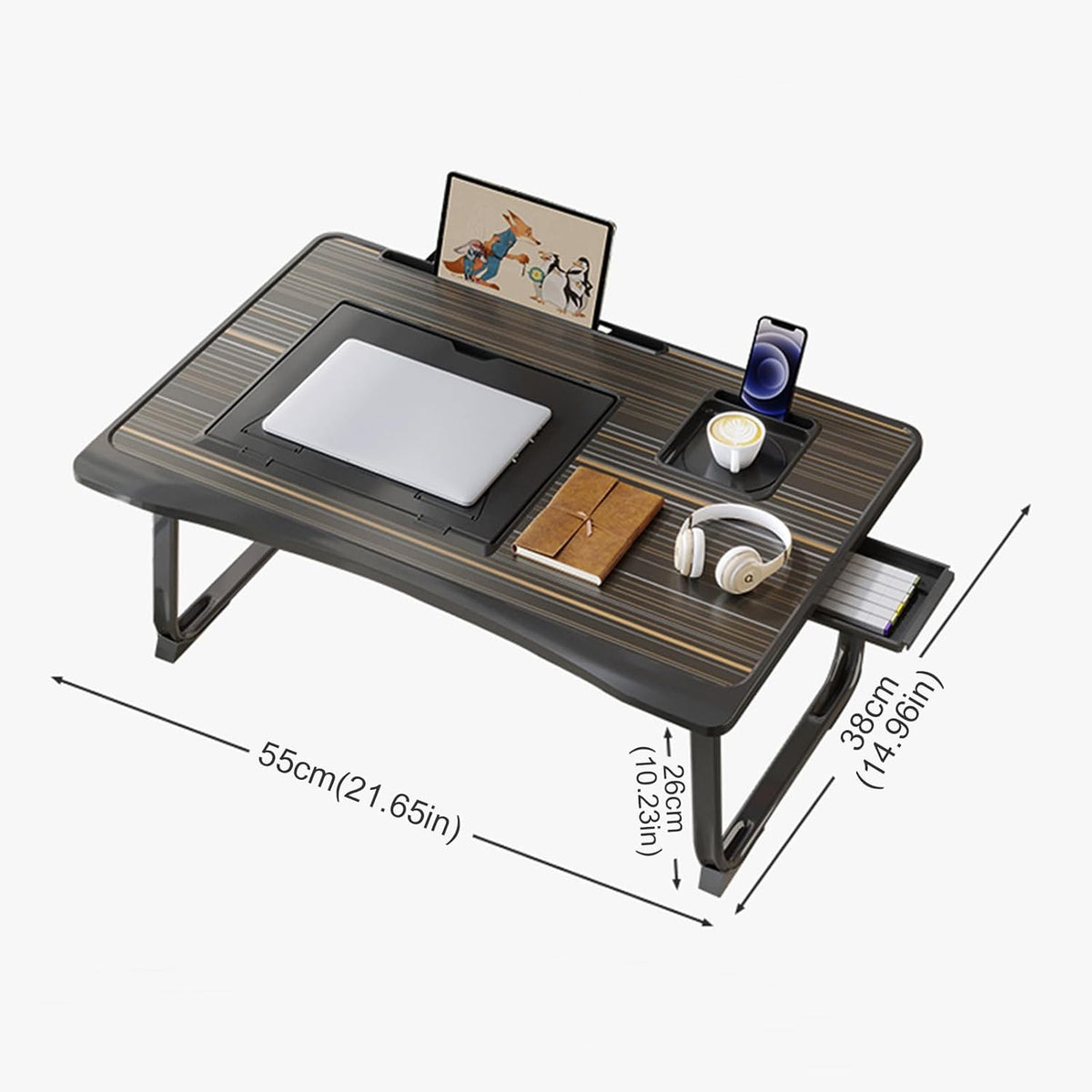 Adjustable Laptop Desk for Bed with 6 Different Angles