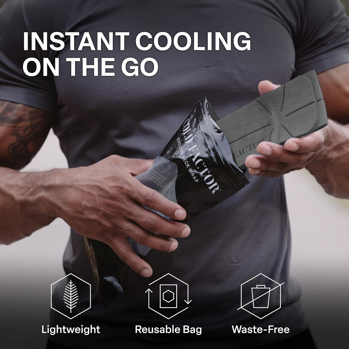 Instant PVA Cooling Towels, Cooling Neck Wraps, Gray, 3 Pack
